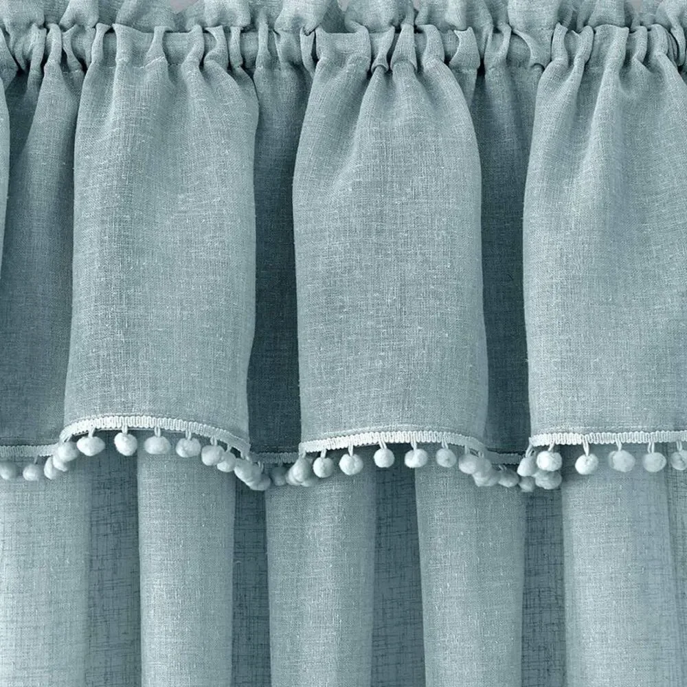 Achim Home Furnishing: Wallace Aqua Semi-Sheer Window Curtain Rod Pocket Panel: